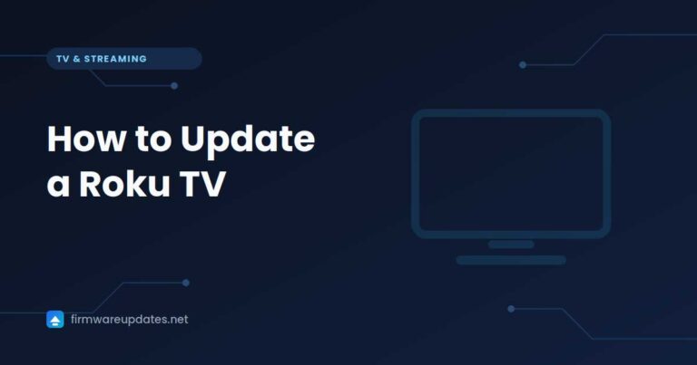"How to Update a Roku TV" cover card with a television outline on a dark blue background