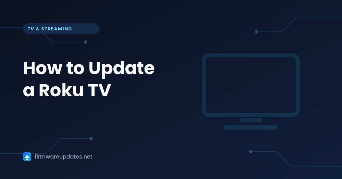 "How to Update a Roku TV" cover card with a television outline on a dark blue background